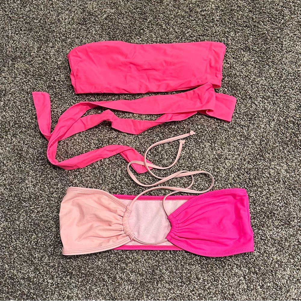 Pink bikini tops
